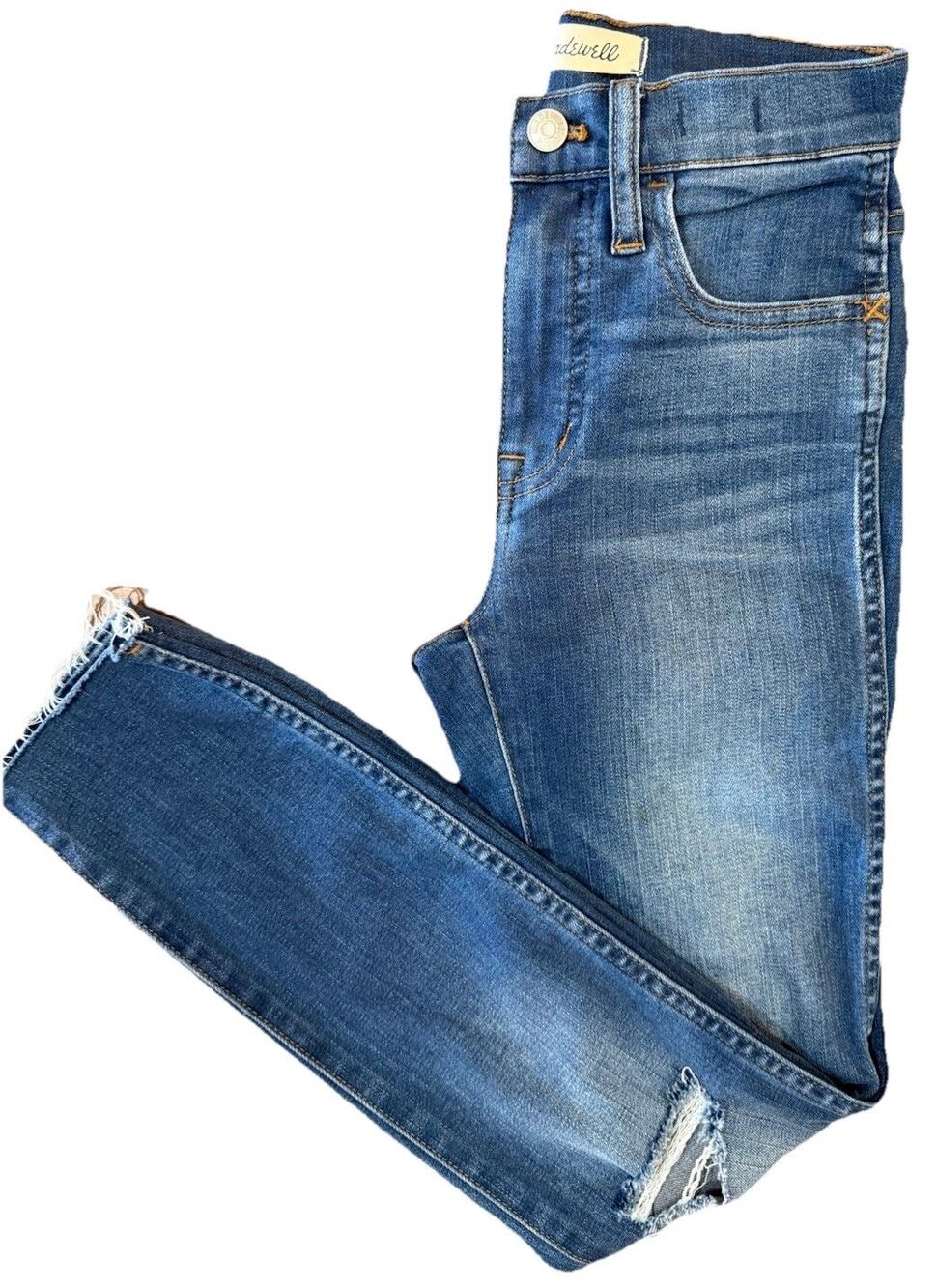 Madewell Roadtripper High-Rise Jegging Skinny Jeans Distressed Raw Hem 23